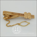 Pince à cravate en or avec insigne et chaîne Stickpin (GZHY-TC-072)